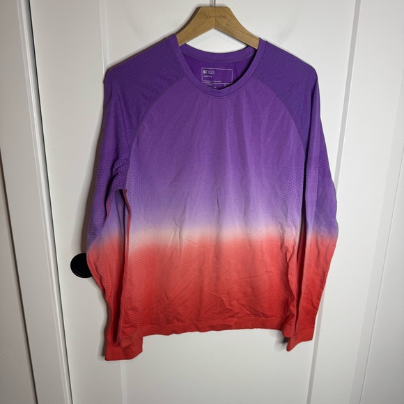 FIGS Salta Seamless Knit Long Sleeve Purple Red Ombré Baselayer Underscrub XL - Picture 1 of 5